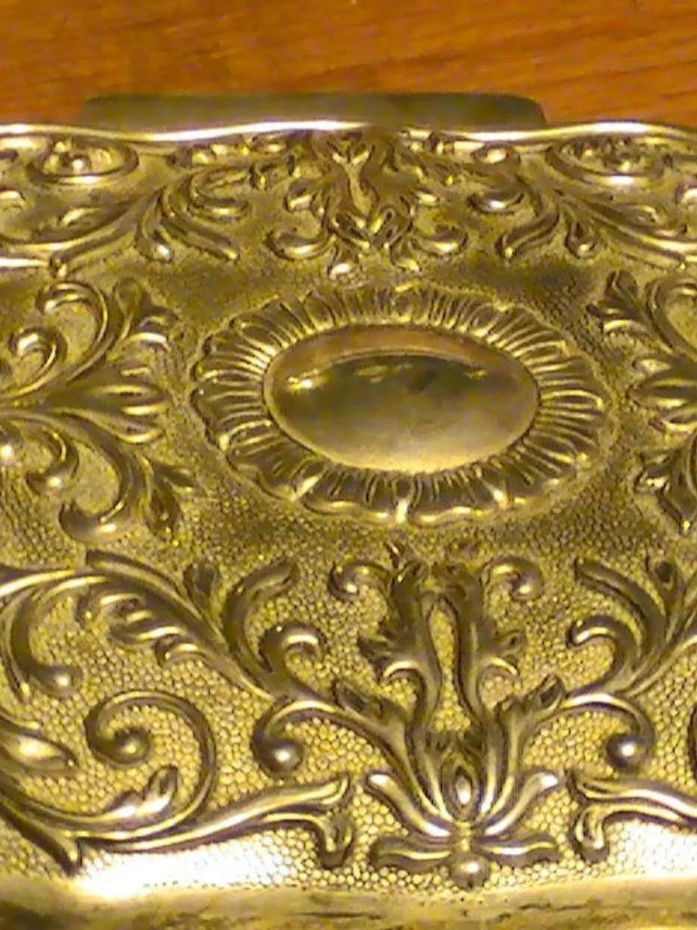 Vintage Silver Plated Hinged Jewelry Box  Ornate
